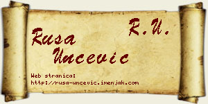 Rusa Unčević vizit kartica